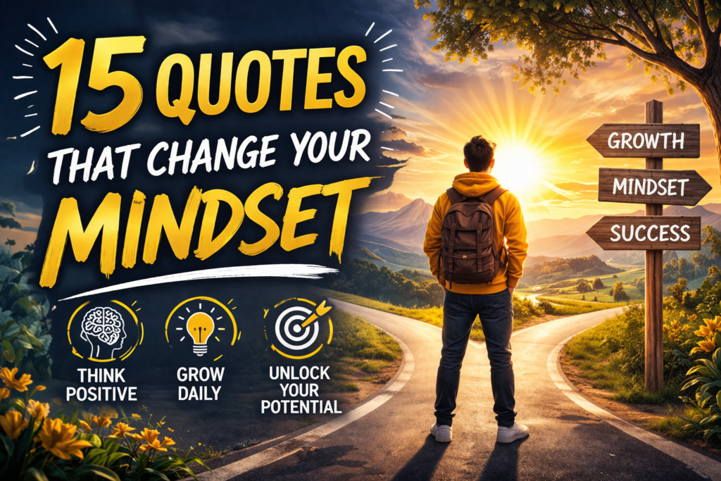 Inspirational featured image of a person at a crossroads with sunlight ahead, representing mindset change, clarity, and personal growth.